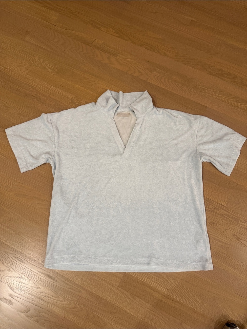 Standard Cloth Light Blue Terry Polo Style Beach Cabana Shirt L//XL